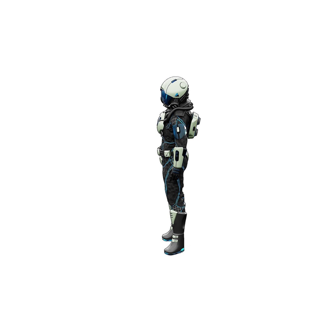 Cyber Astronaut-F 3D Model – Rigged Sci-Fi Character for Animation - View 19