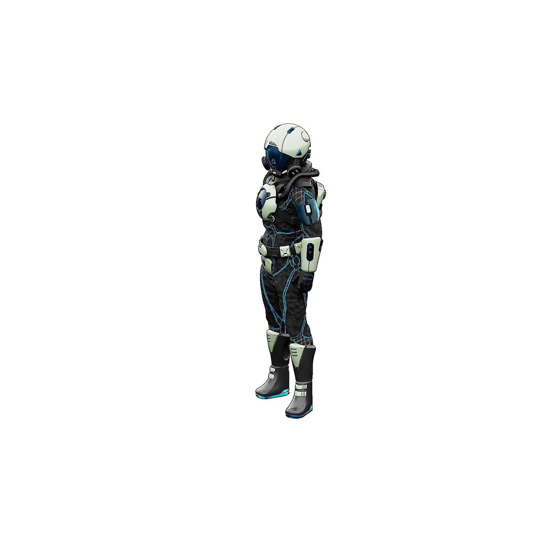 Cyber Astronaut-F 3D Model – Rigged Sci-Fi Character for Animation - View 20