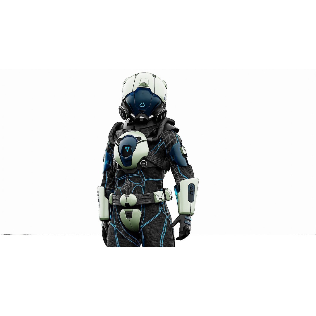 Cyber Astronaut-F 3D Model – Rigged Sci-Fi Character for Animation - View 23