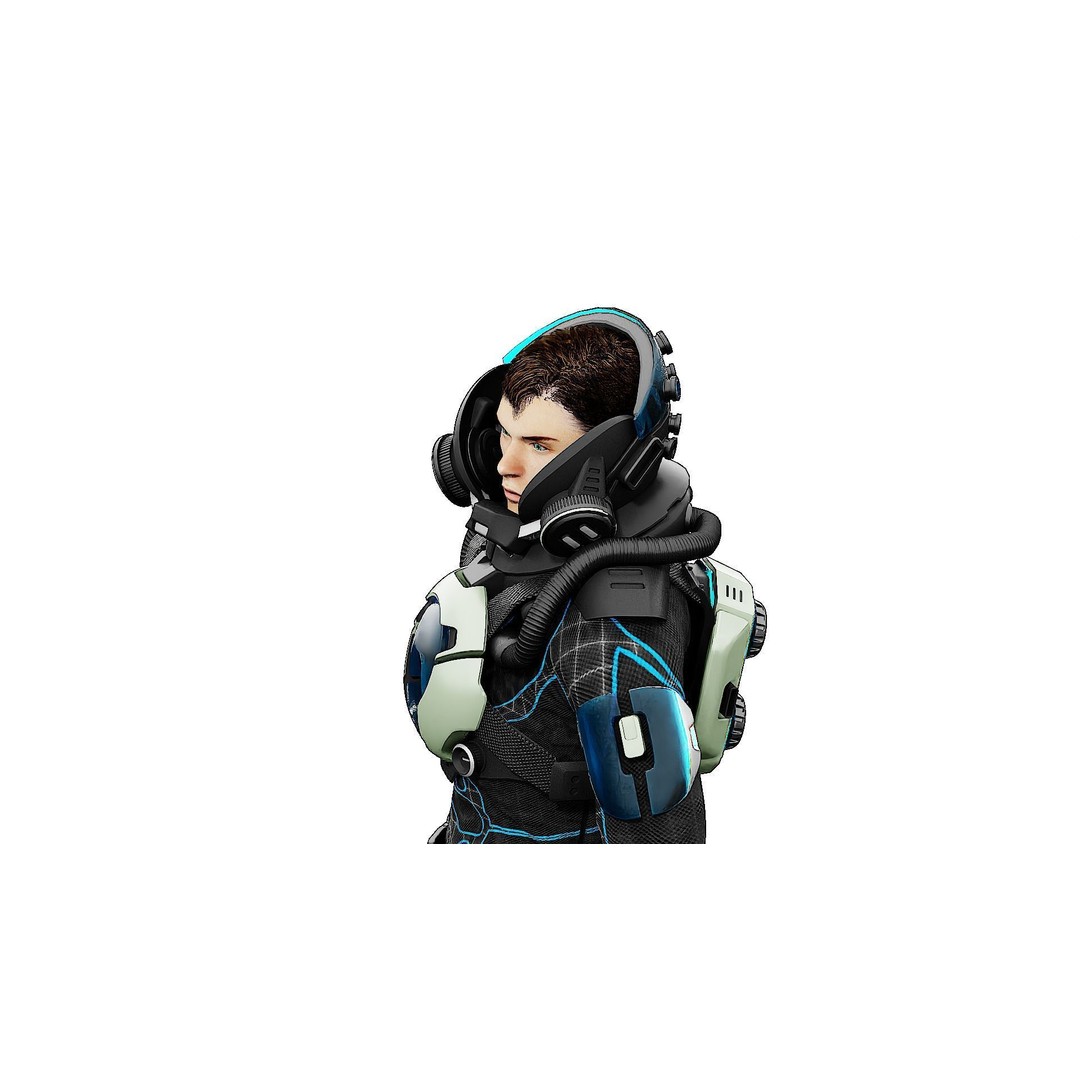 Cyber Astronaut-F 3D Model – Rigged Sci-Fi Character for Animation - View 26