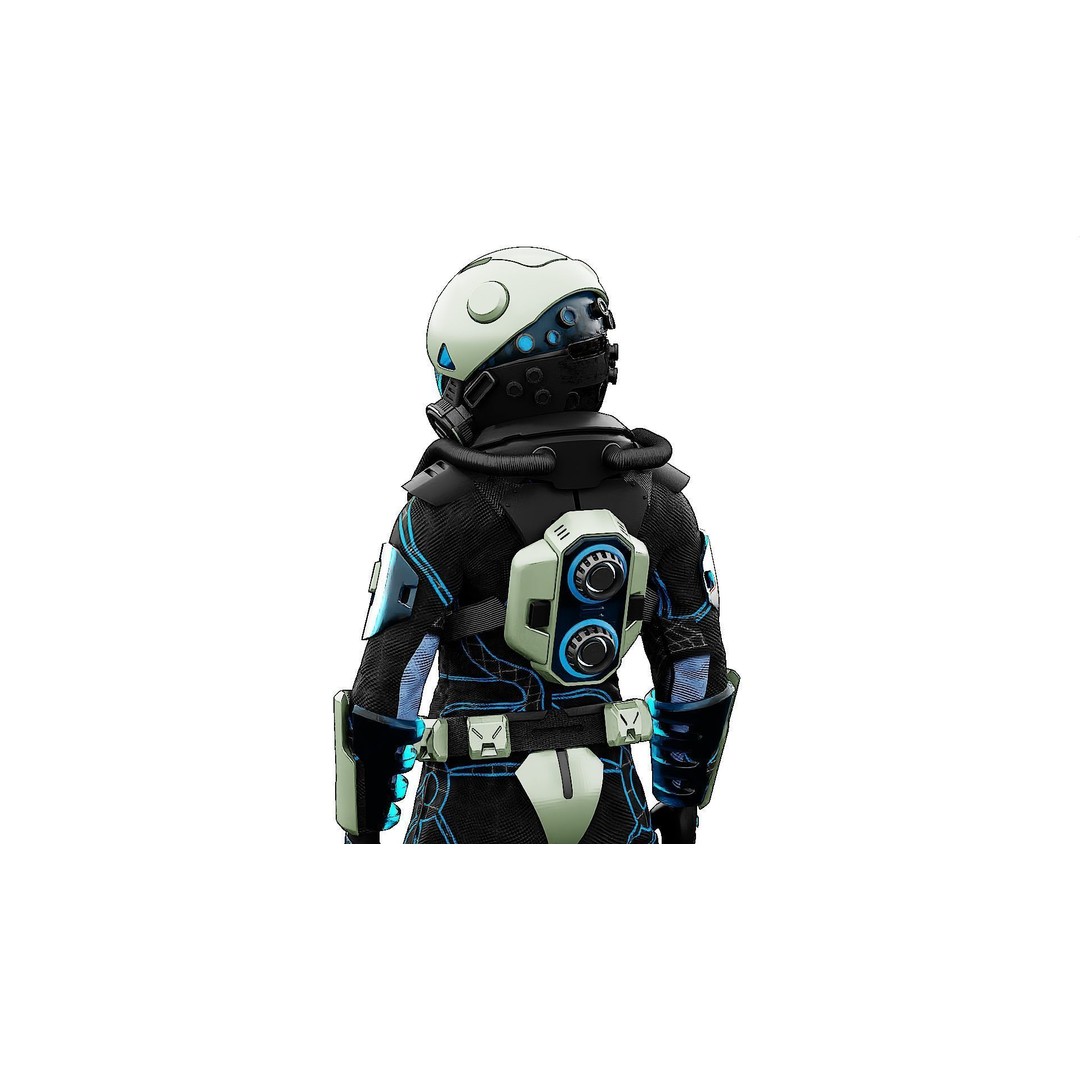 Cyber Astronaut-F 3D Model – Rigged Sci-Fi Character for Animation - View 27