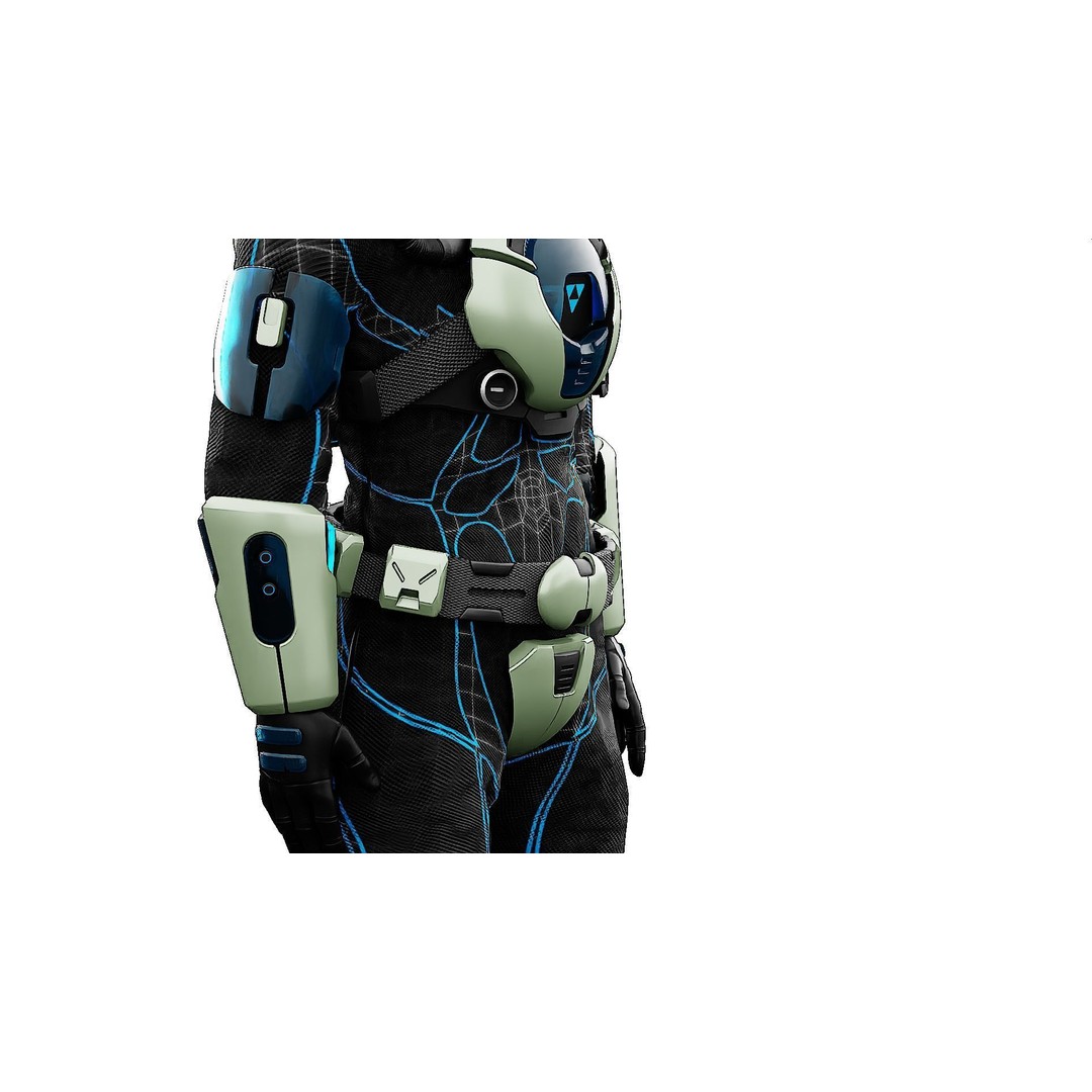 Cyber Astronaut-F 3D Model – Rigged Sci-Fi Character for Animation - View 28
