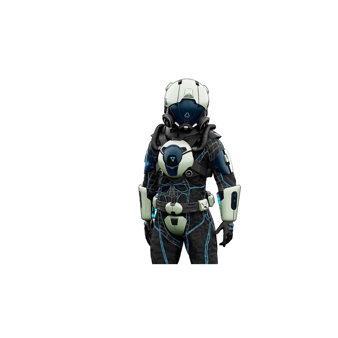 Cyber Astronaut-F 3D Model – Rigged Sci-Fi Character for Animation - View 3