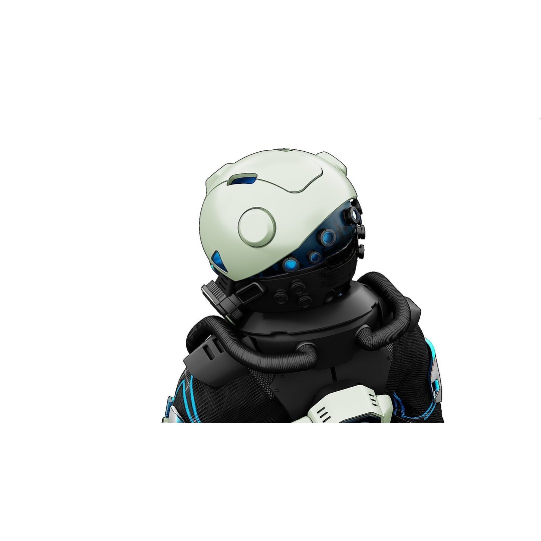 Cyber Astronaut-F 3D Model – Rigged Sci-Fi Character for Animation - View 30