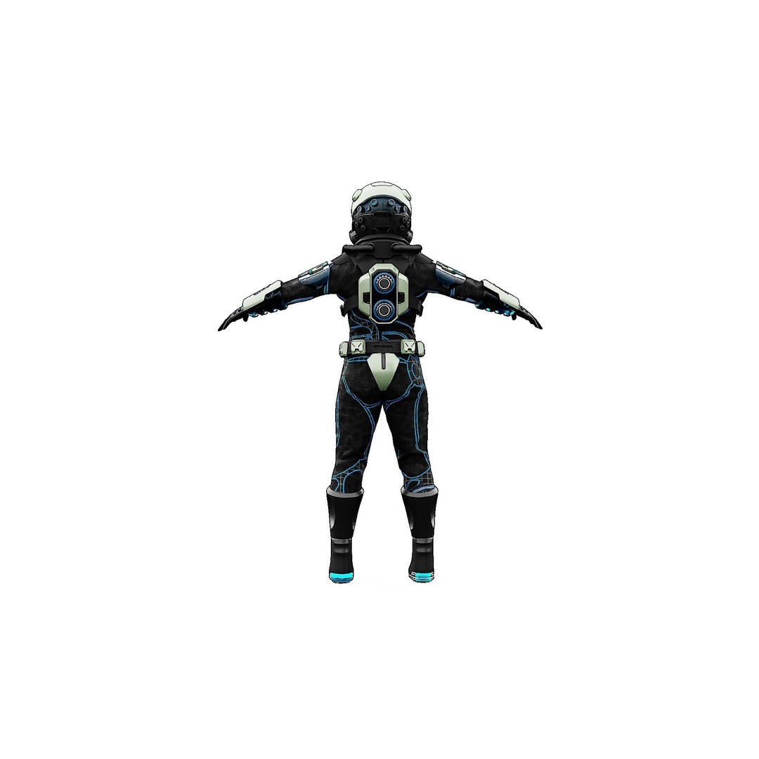 Cyber Astronaut-F 3D Model – Rigged Sci-Fi Character for Animation - View 32