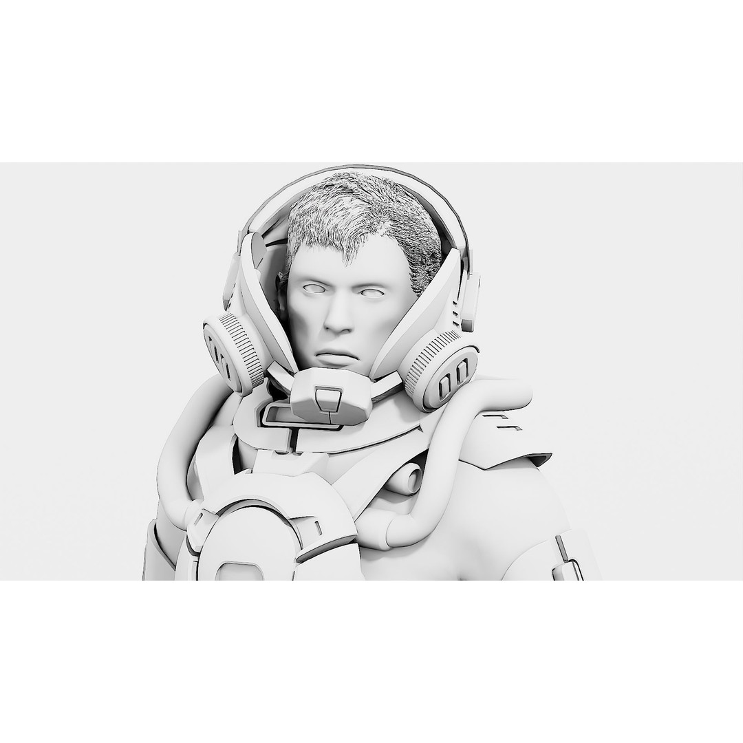 Cyber Astronaut-F 3D Model – Rigged Sci-Fi Character for Animation - View 36