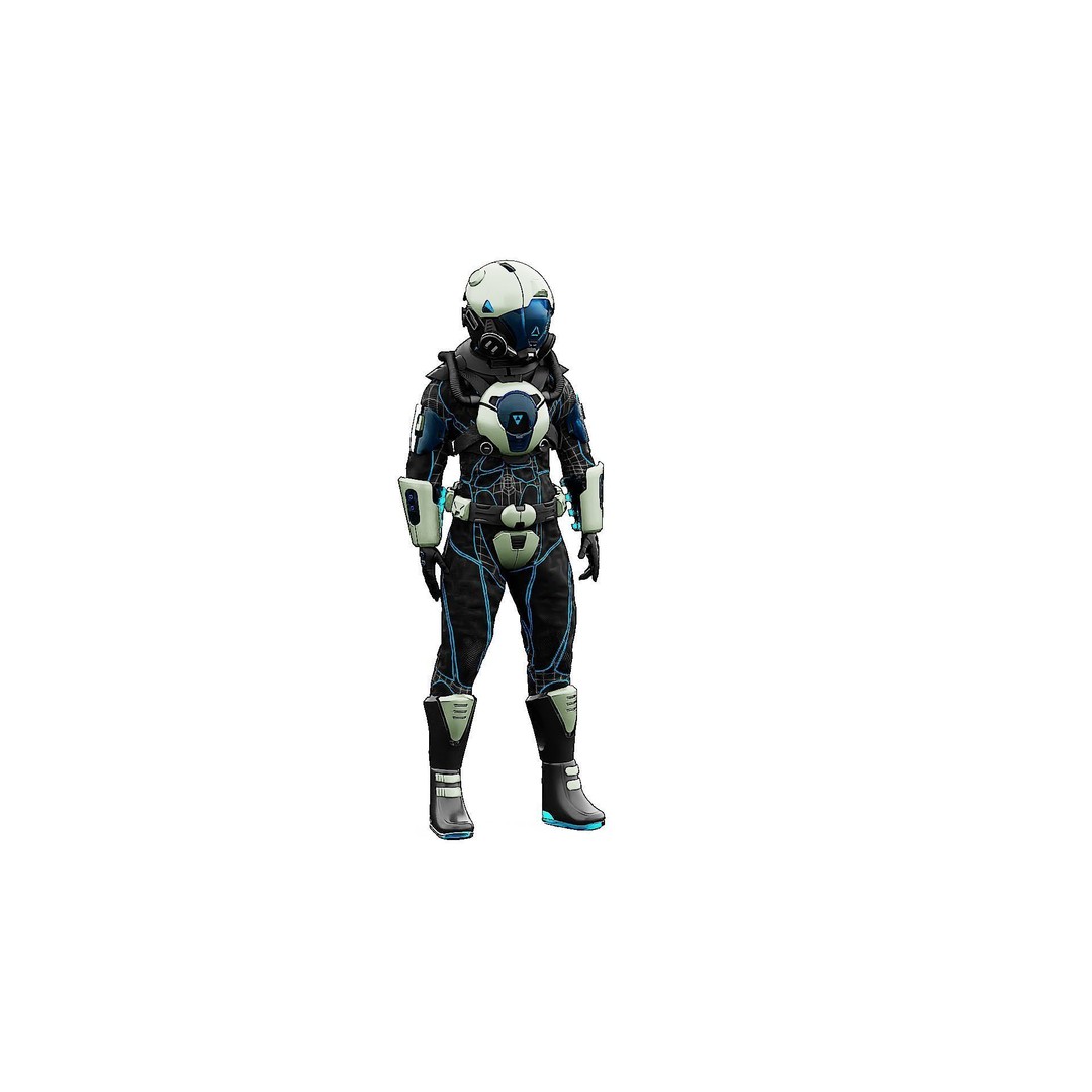 Cyber Astronaut-F 3D Model – Rigged Sci-Fi Character for Animation - View 5