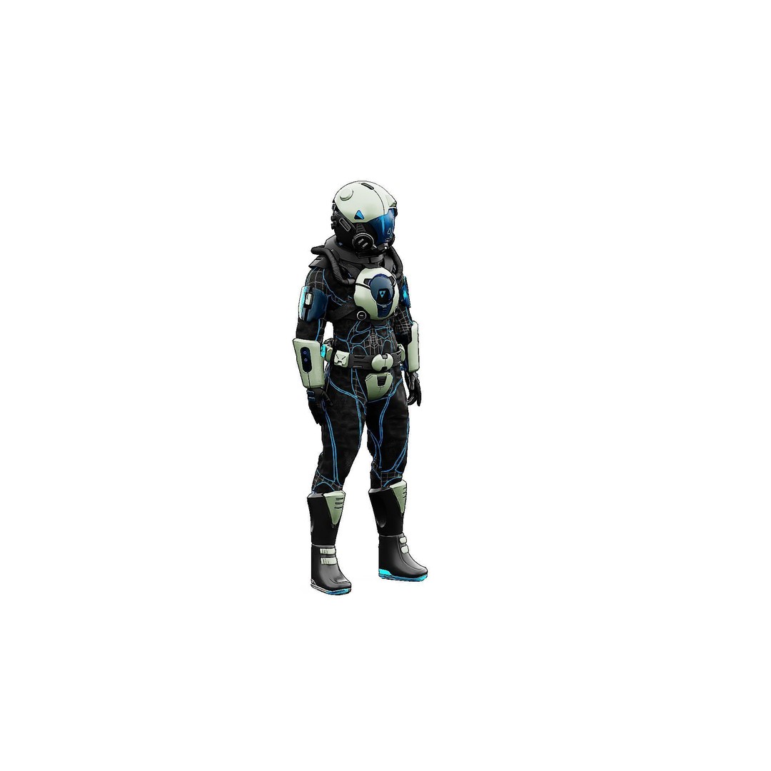 Cyber Astronaut-F 3D Model – Rigged Sci-Fi Character for Animation - View 6