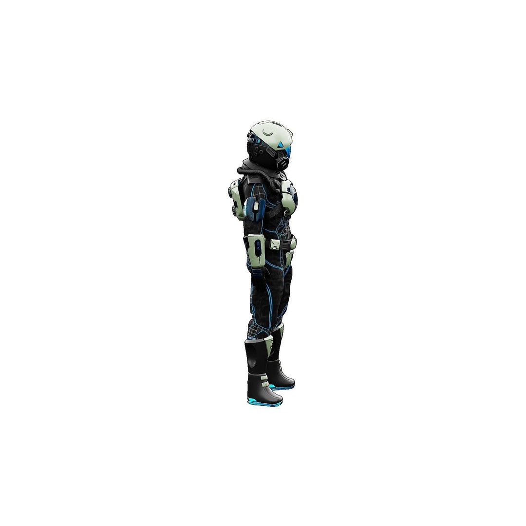 Cyber Astronaut-F 3D Model – Rigged Sci-Fi Character for Animation - View 8