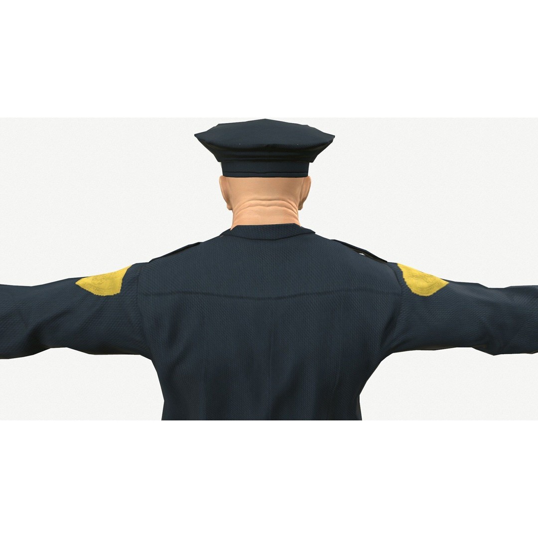 Male Police Character 3D Model – Low Poly PBR Game Asset, FBX - View 5