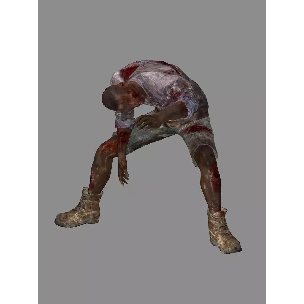 Human Corpses Pack X2 3D Model – Low Poly Game Asset with PBR Textures - View 10