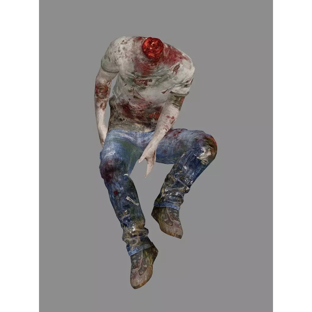 Human Corpses Pack X2 3D Model – Low Poly Game Asset with PBR Textures - View 11