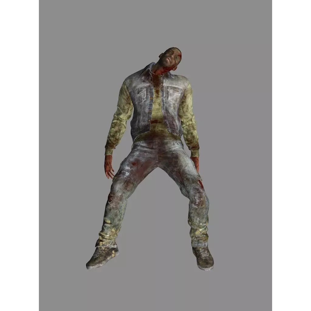 Human Corpses Pack X2 3D Model – Low Poly Game Asset with PBR Textures - View 13