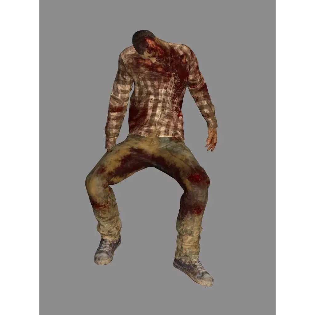 Human Corpses Pack X2 3D Model – Low Poly Game Asset with PBR Textures - View 9