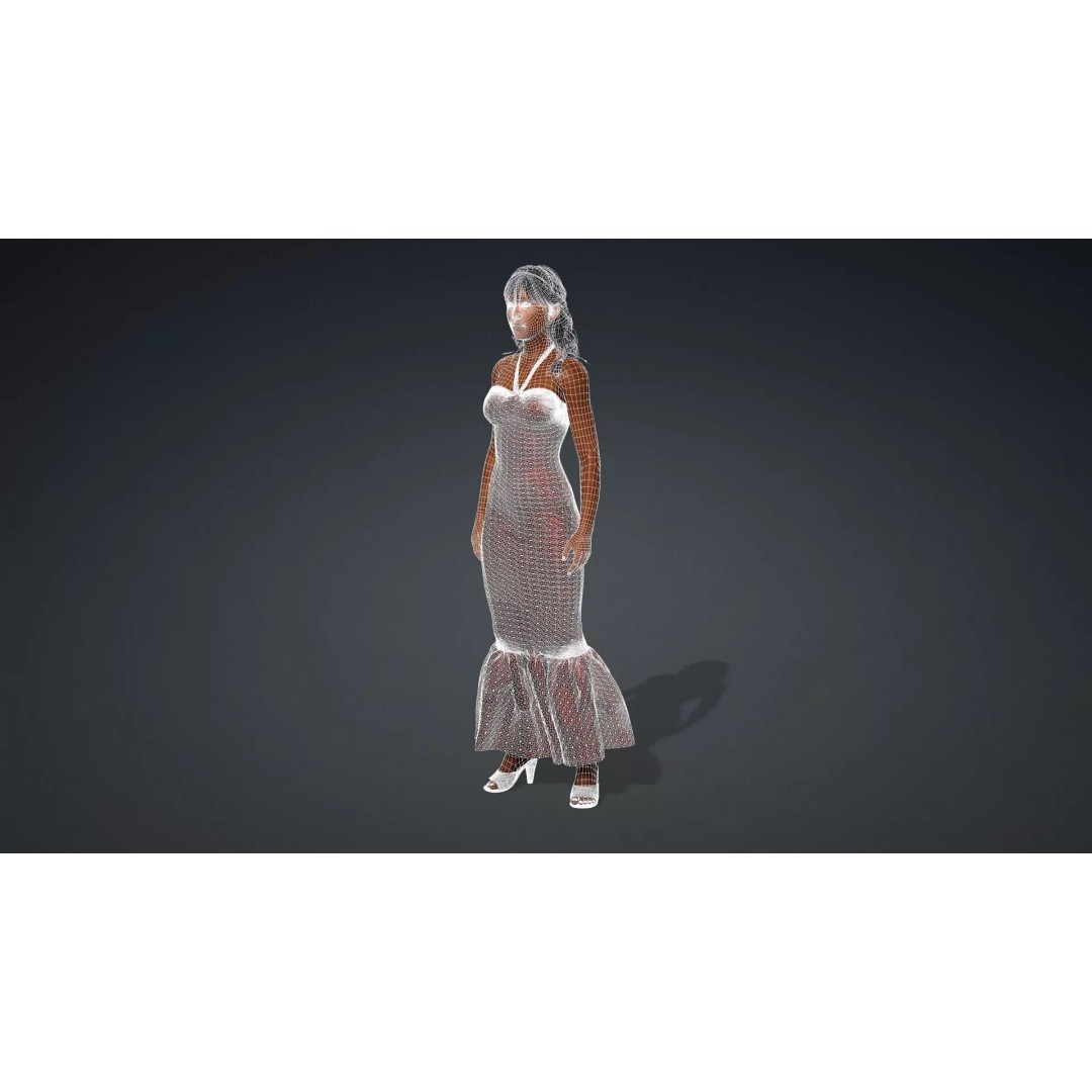 Black Woman Character 3D Model – Realistic Rigged Asset, FBX