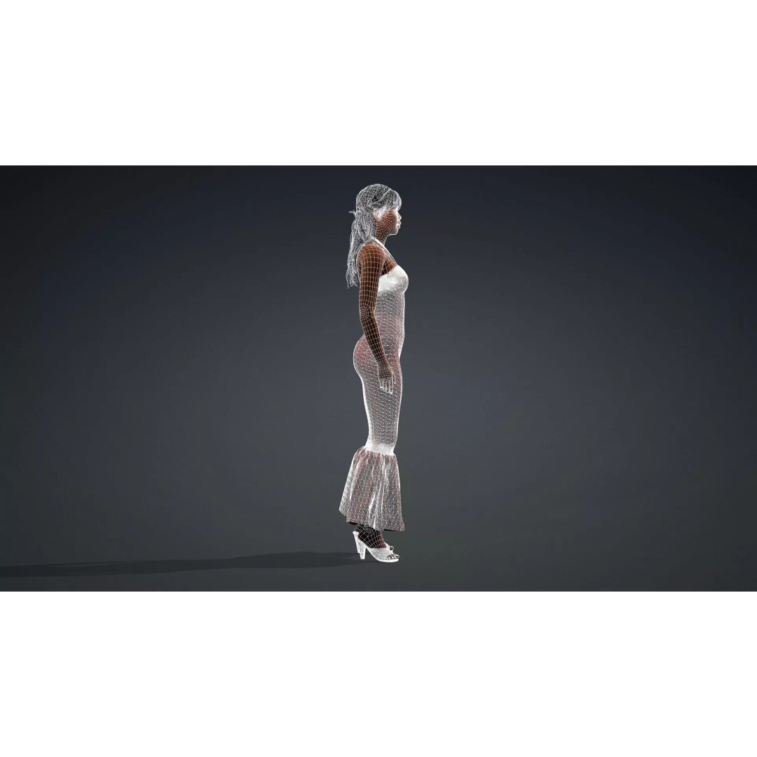 Black Woman Character 3D Model – Realistic Rigged Asset, FBX - View 14