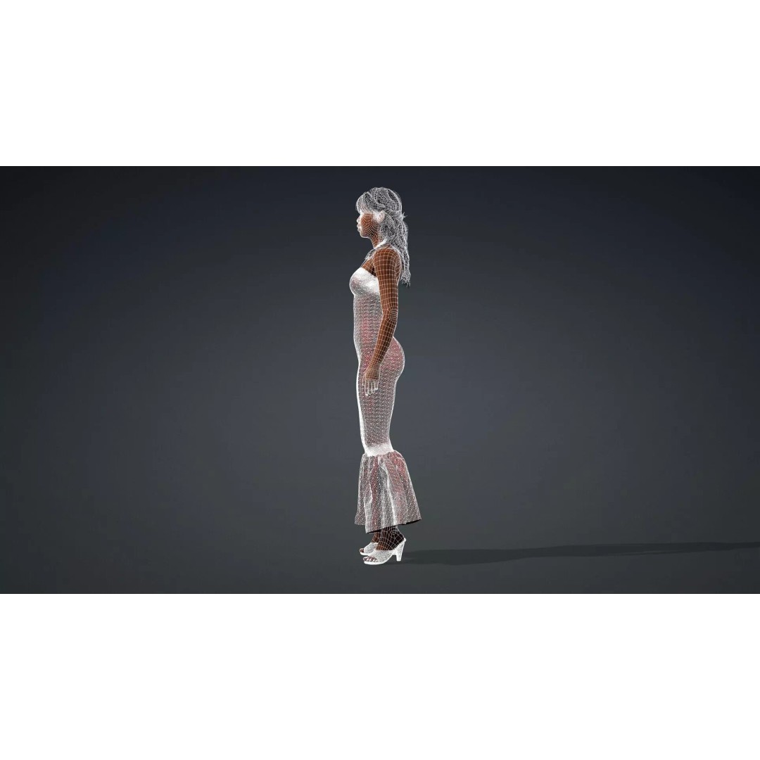 Black Woman Character 3D Model – Realistic Rigged Asset, FBX - View 15