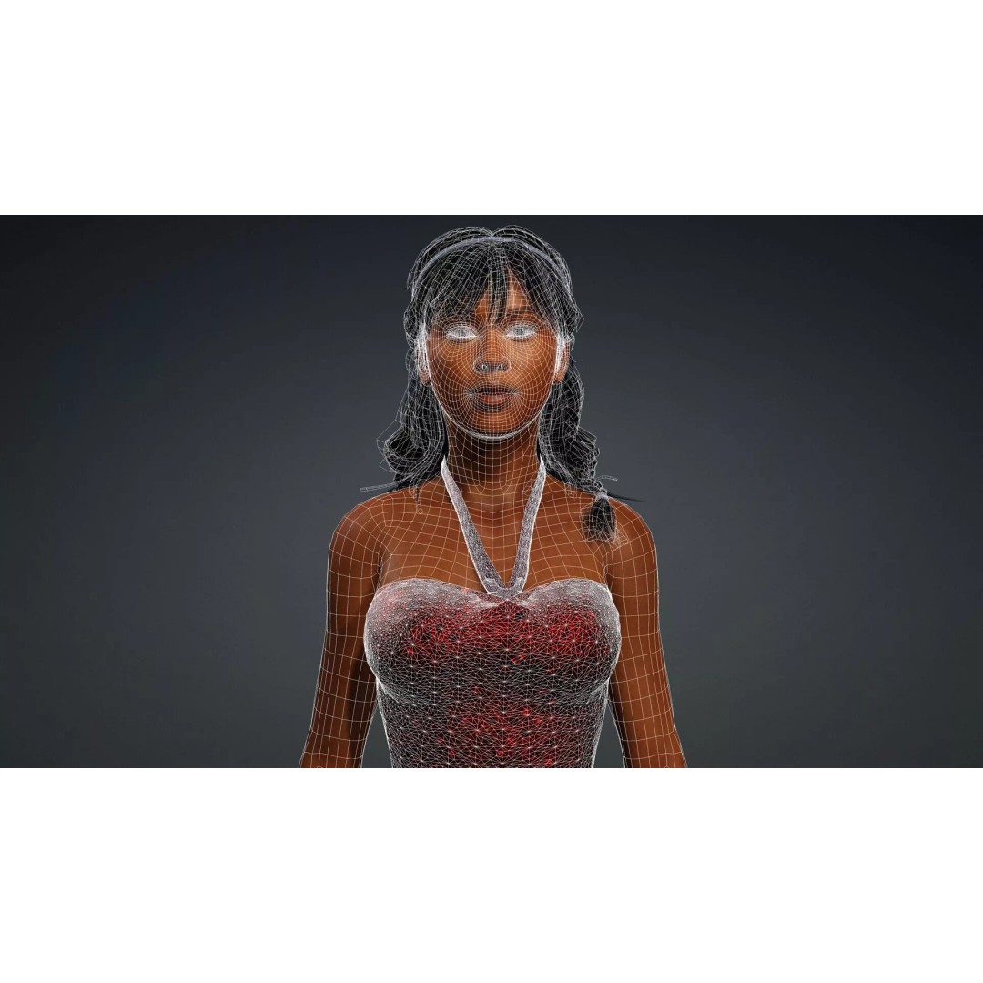 Black Woman Character 3D Model – Realistic Rigged Asset, FBX - View 18