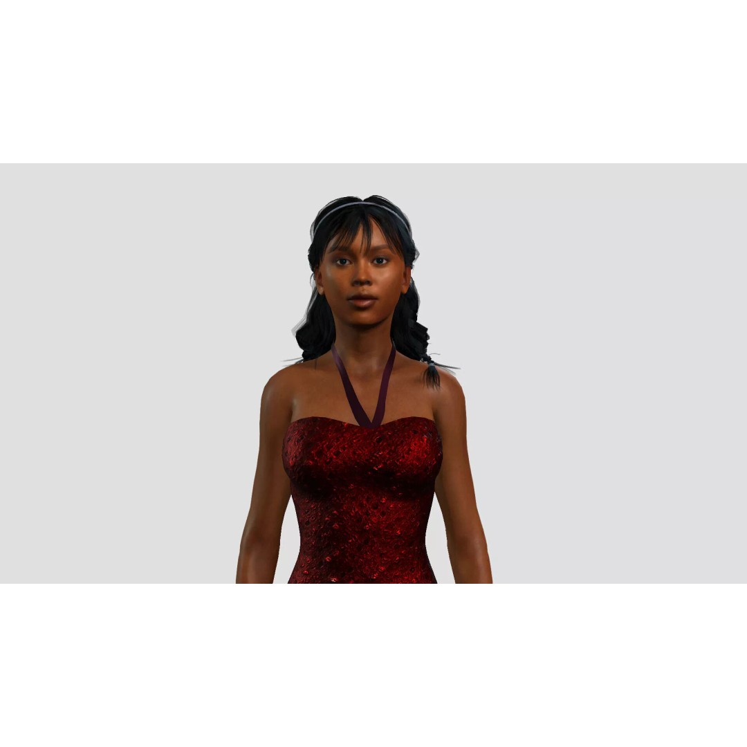Black Woman Character 3D Model – Realistic Rigged Asset, FBX - View 2