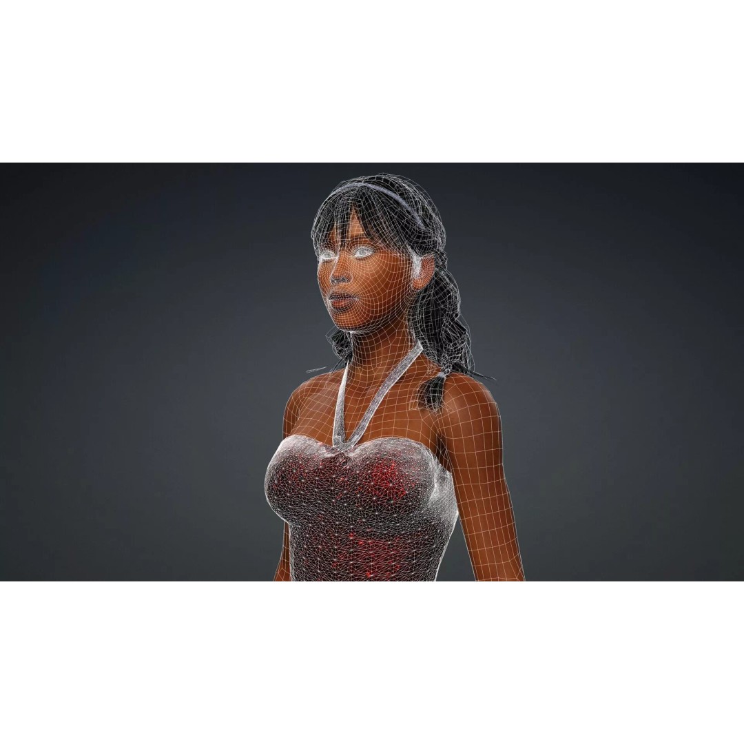 Black Woman Character 3D Model – Realistic Rigged Asset, FBX - View 20