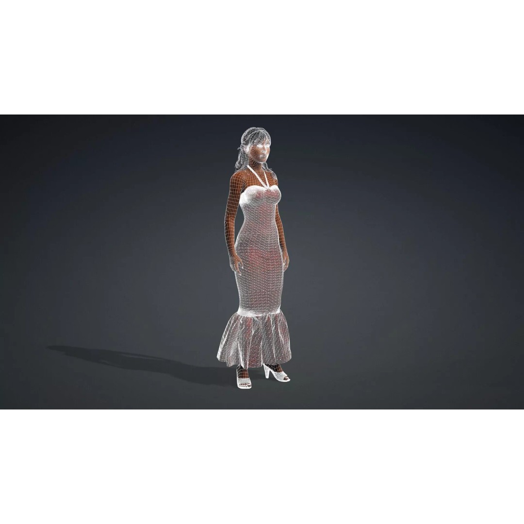 Black Woman Character 3D Model – Realistic Rigged Asset, FBX - View 21