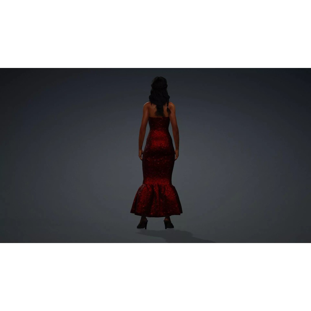 Black Woman Character 3D Model – Realistic Rigged Asset, FBX - View 6