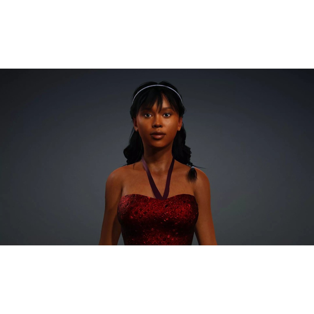 Black Woman Character 3D Model – Realistic Rigged Asset, FBX - View 8