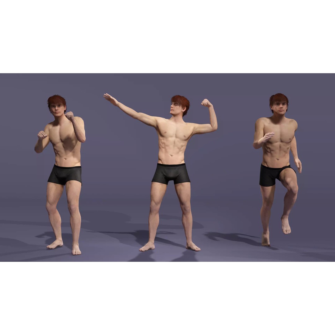 Realistic Male Character 3D Model – Fully Rigged with Facial Expressions, FBX & Blender - View 3