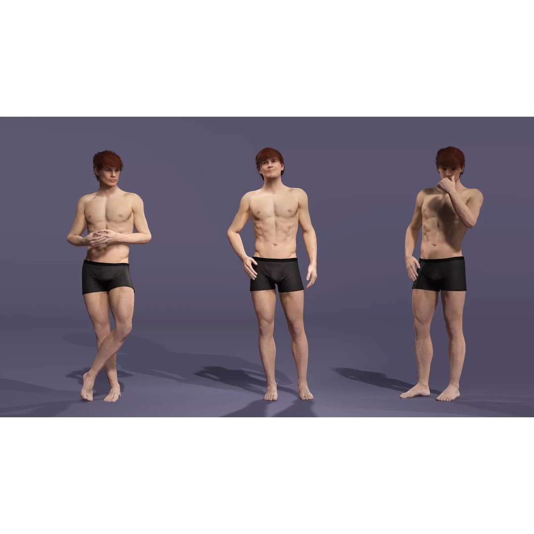Realistic Male Character 3D Model – Fully Rigged with Facial Expressions, FBX & Blender - View 7