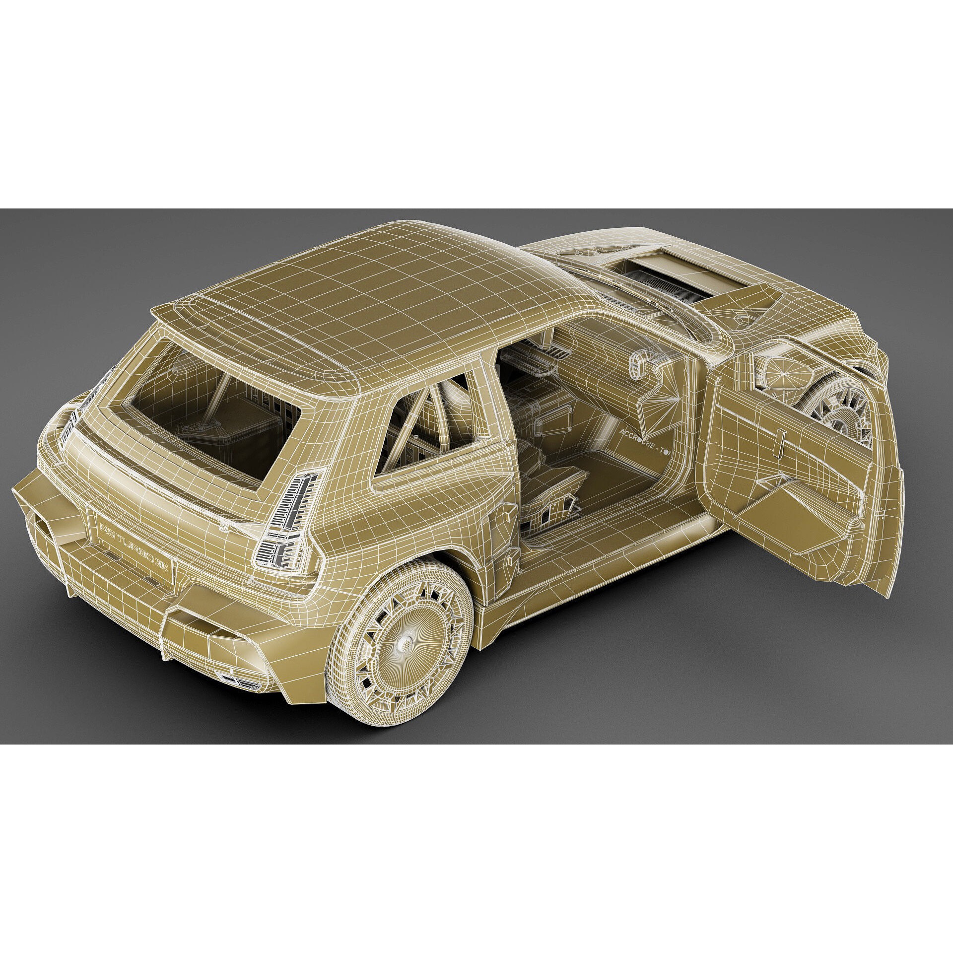 Renault 5 Turbo 3E 2027 - Game-Ready 3D Model - View 40