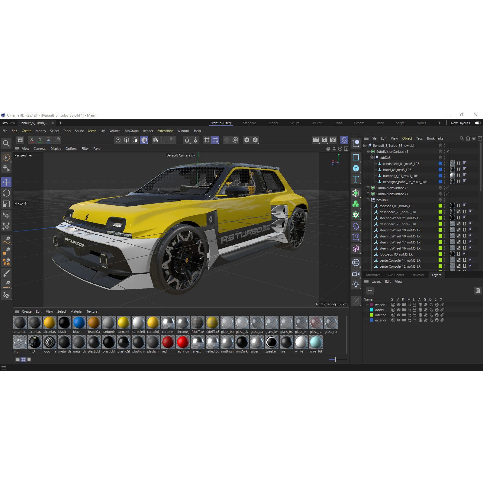 Renault 5 Turbo 3E 2027 - Game-Ready 3D Model - View 43