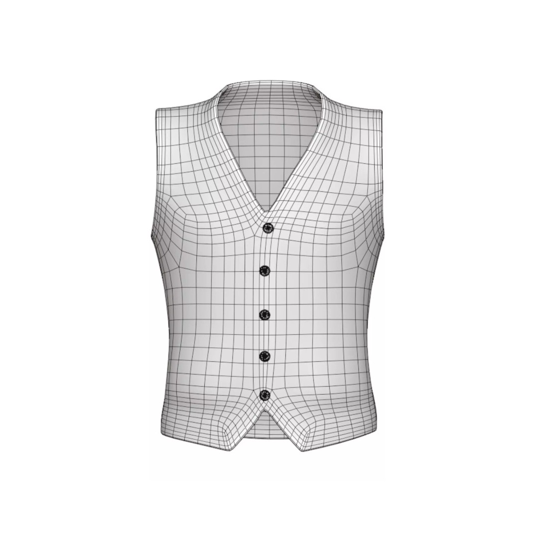 Vintage Argyle Sweater Vest 3D Model – Low Poly Game Asset, PBR Textures