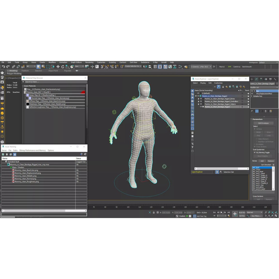 Mummy 3D Model – Rigged Character in Clean Bandage, FBX & OBJ