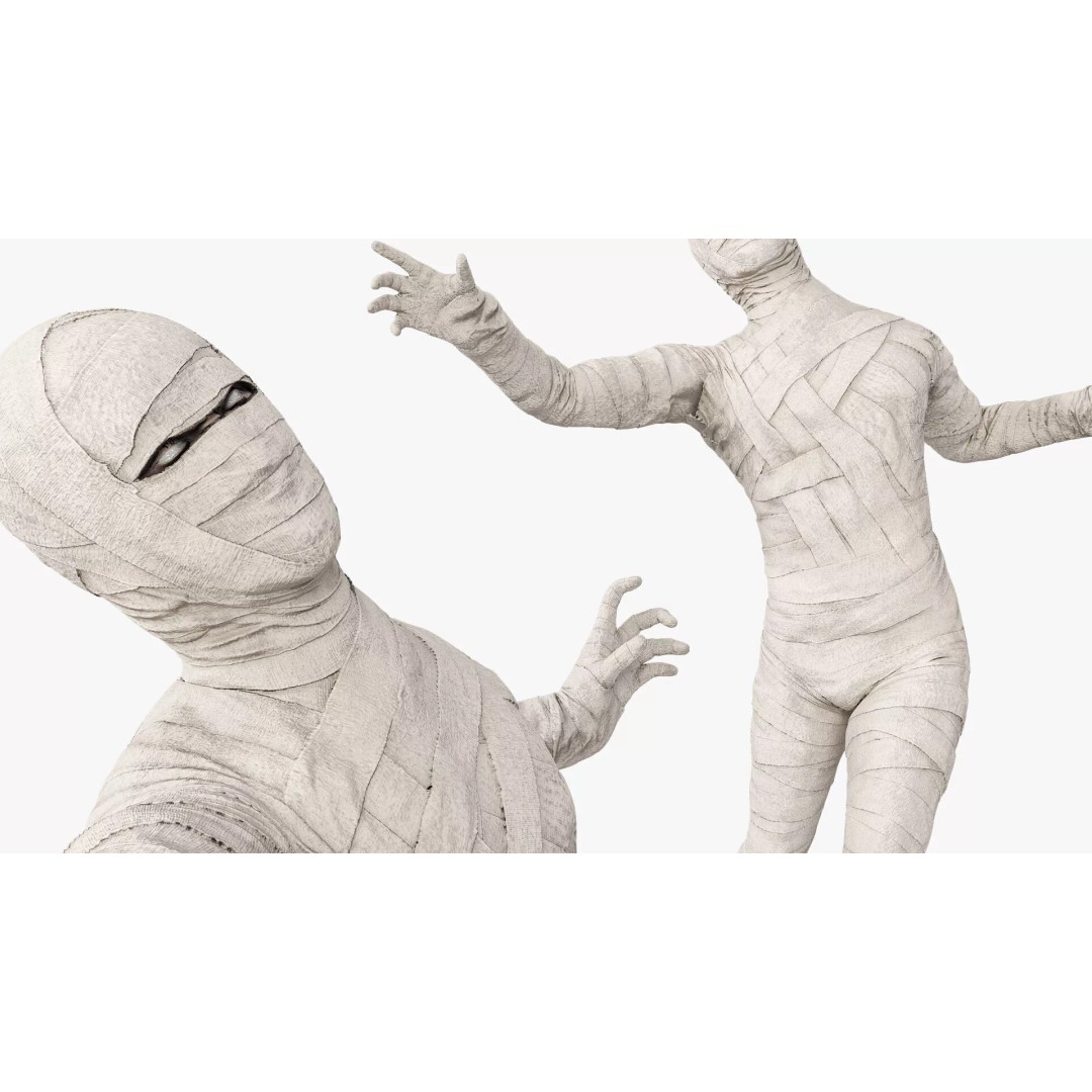 Mummy 3D Model – Rigged Character in Clean Bandage, FBX & OBJ - View 2