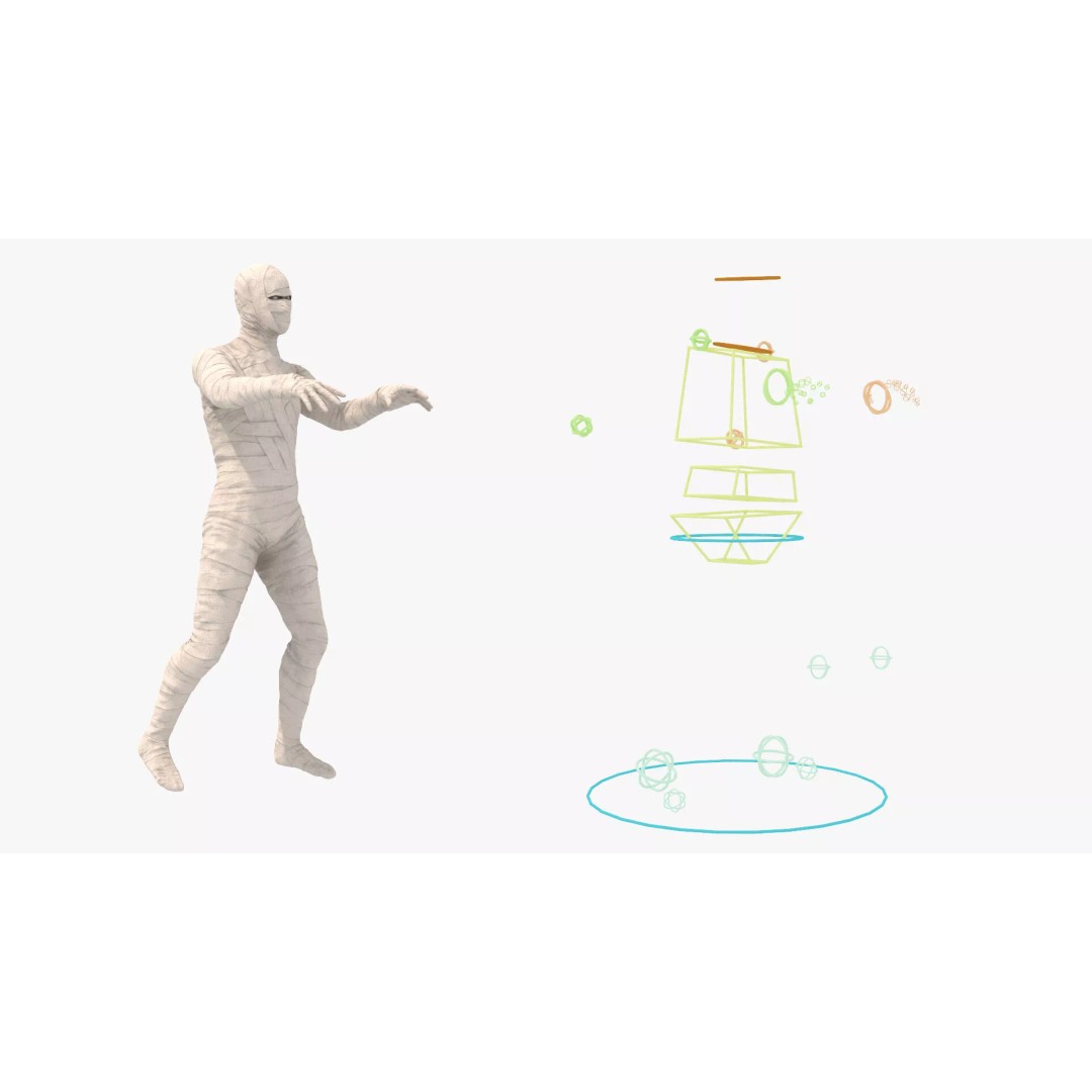 Mummy 3D Model – Rigged Character in Clean Bandage, FBX & OBJ - View 5