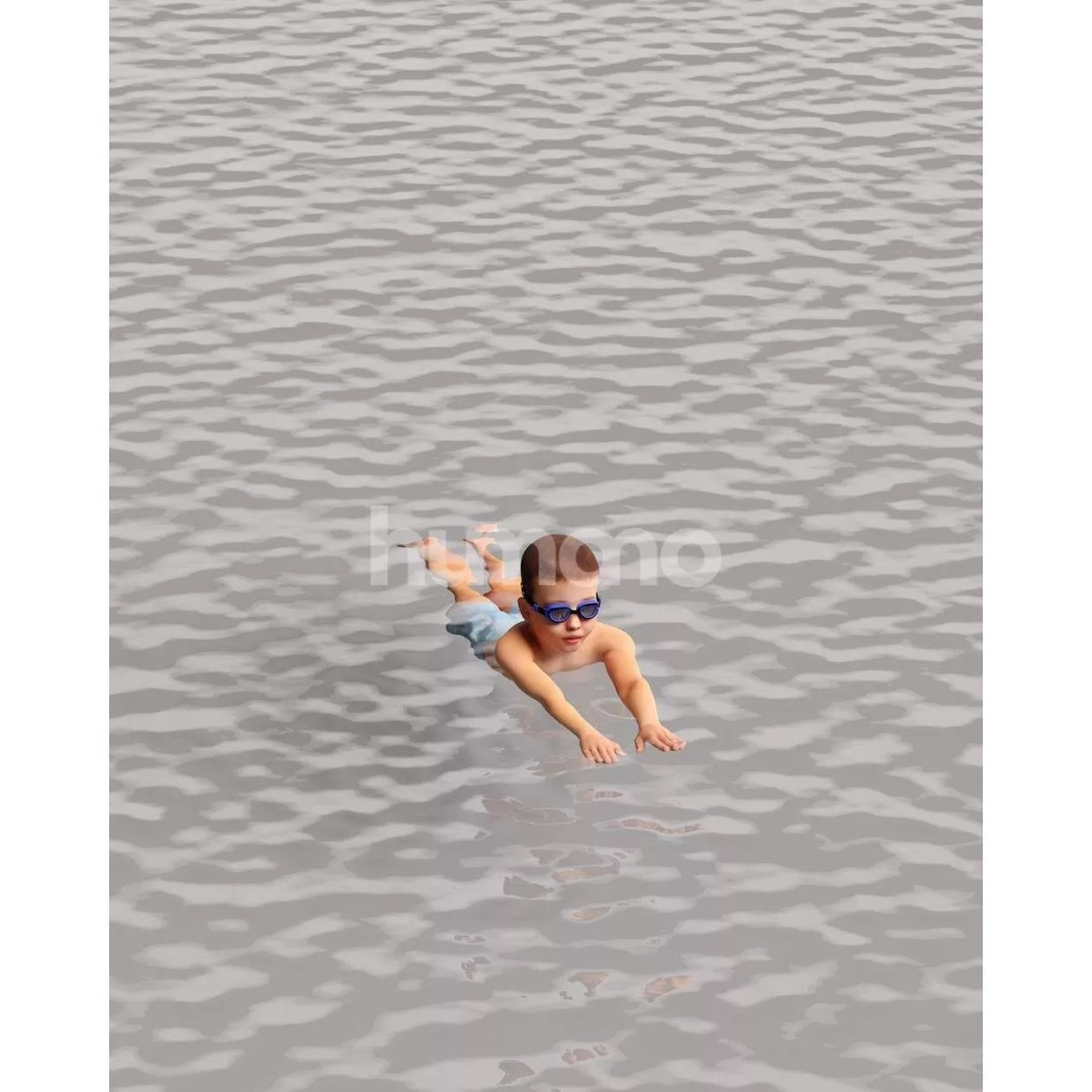 Humano Swimming Kid Boy 3D Model – PBR Textured, Game-Ready, FBX