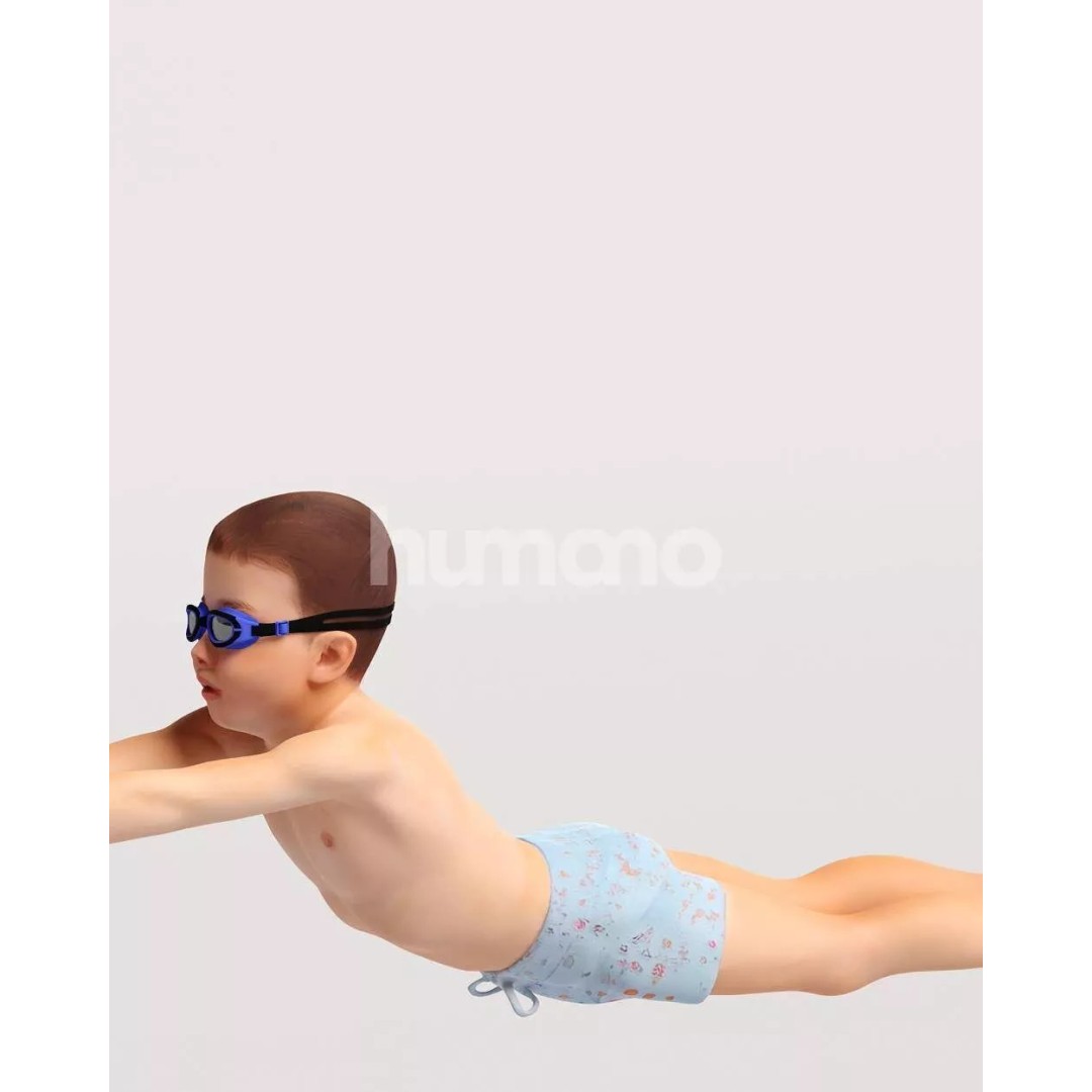 Humano Swimming Kid Boy 3D Model – PBR Textured, Game-Ready, FBX - View 11