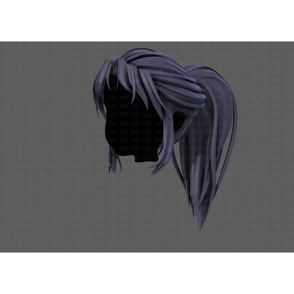 3D Girl Hair Model – Low Poly Cartoon Hairstyle for Animation, FBX - View 10