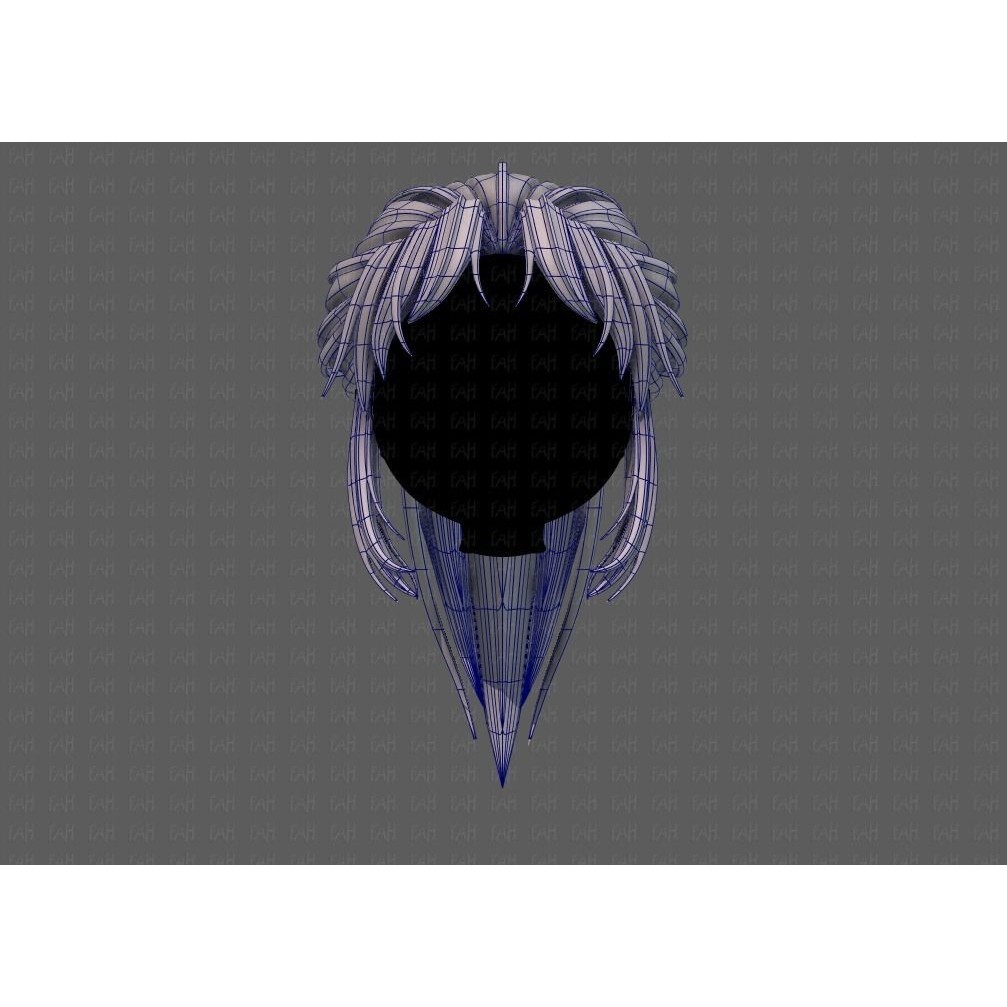 3D Girl Hair Model – Low Poly Cartoon Hairstyle for Animation, FBX - View 11