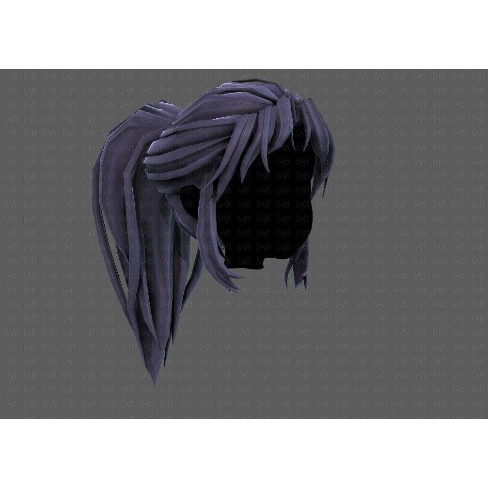 3D Girl Hair Model – Low Poly Cartoon Hairstyle for Animation, FBX - View 20