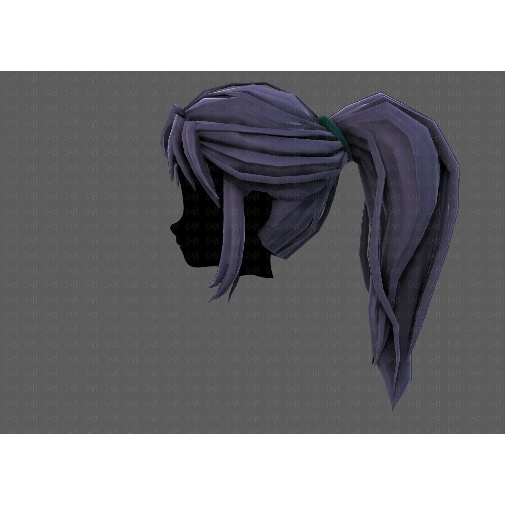 3D Girl Hair Model – Low Poly Cartoon Hairstyle for Animation, FBX - View 25