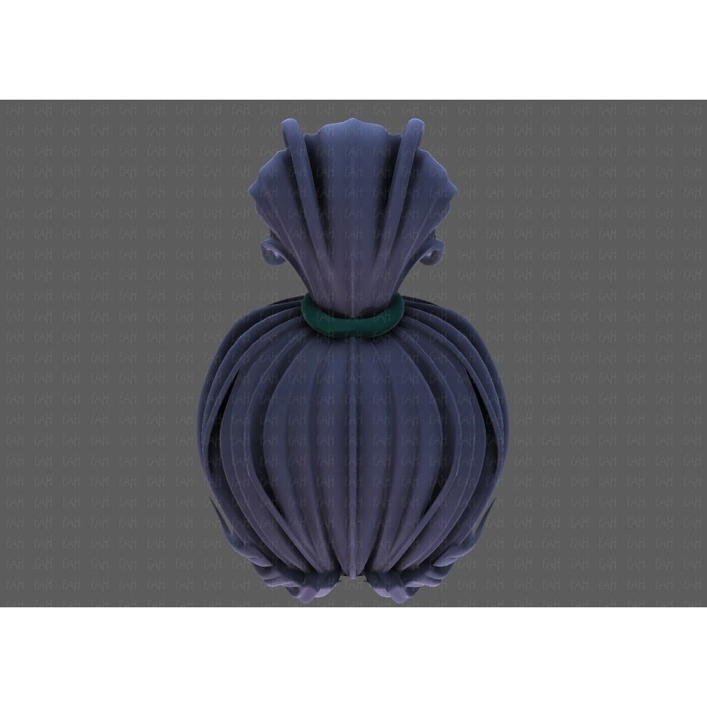 3D Girl Hair Model – Low Poly Cartoon Hairstyle for Animation, FBX - View 35