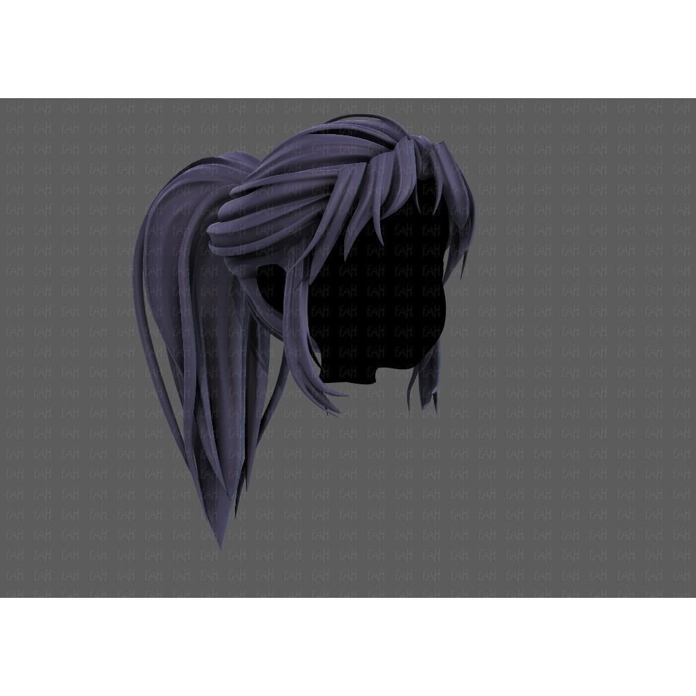 3D Girl Hair Model – Low Poly Cartoon Hairstyle for Animation, FBX - View 4