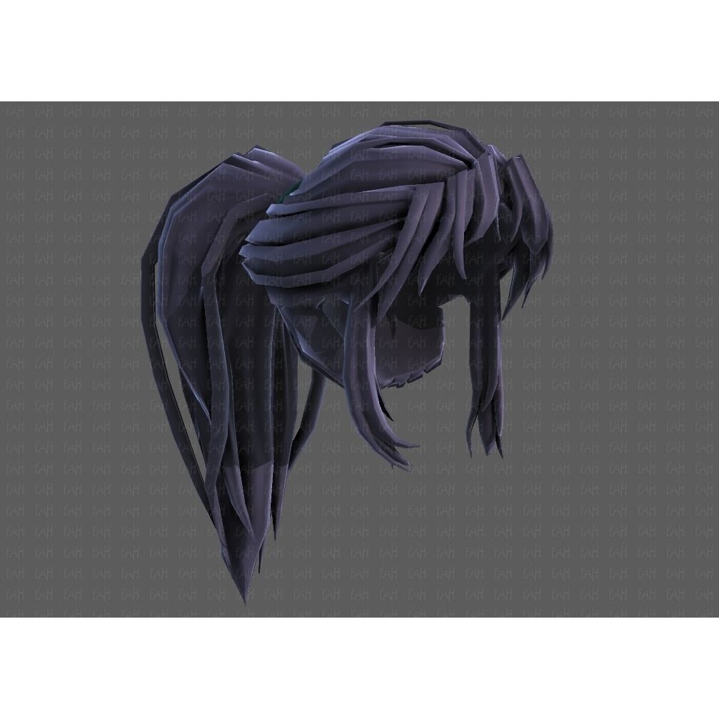 3D Girl Hair Model – Low Poly Cartoon Hairstyle for Animation, FBX - View 41