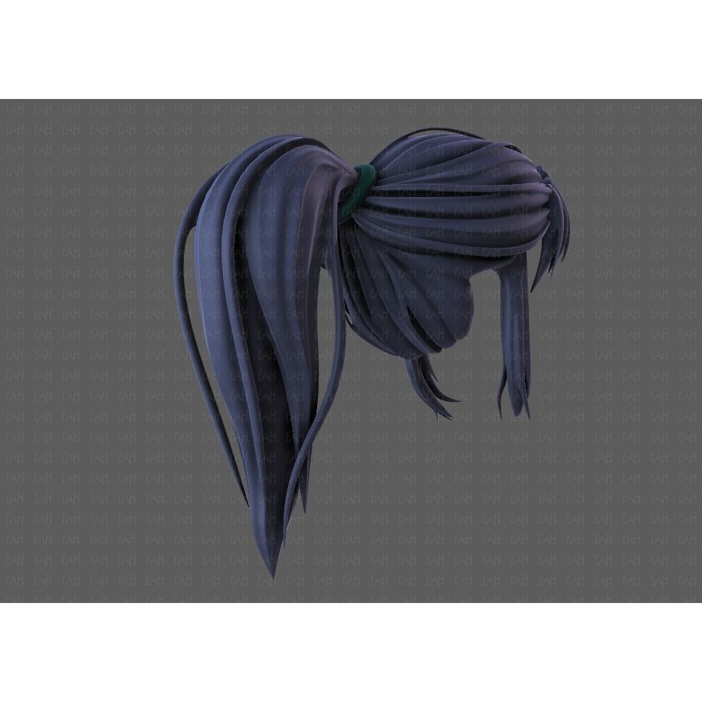 3D Girl Hair Model – Low Poly Cartoon Hairstyle for Animation, FBX - View 43