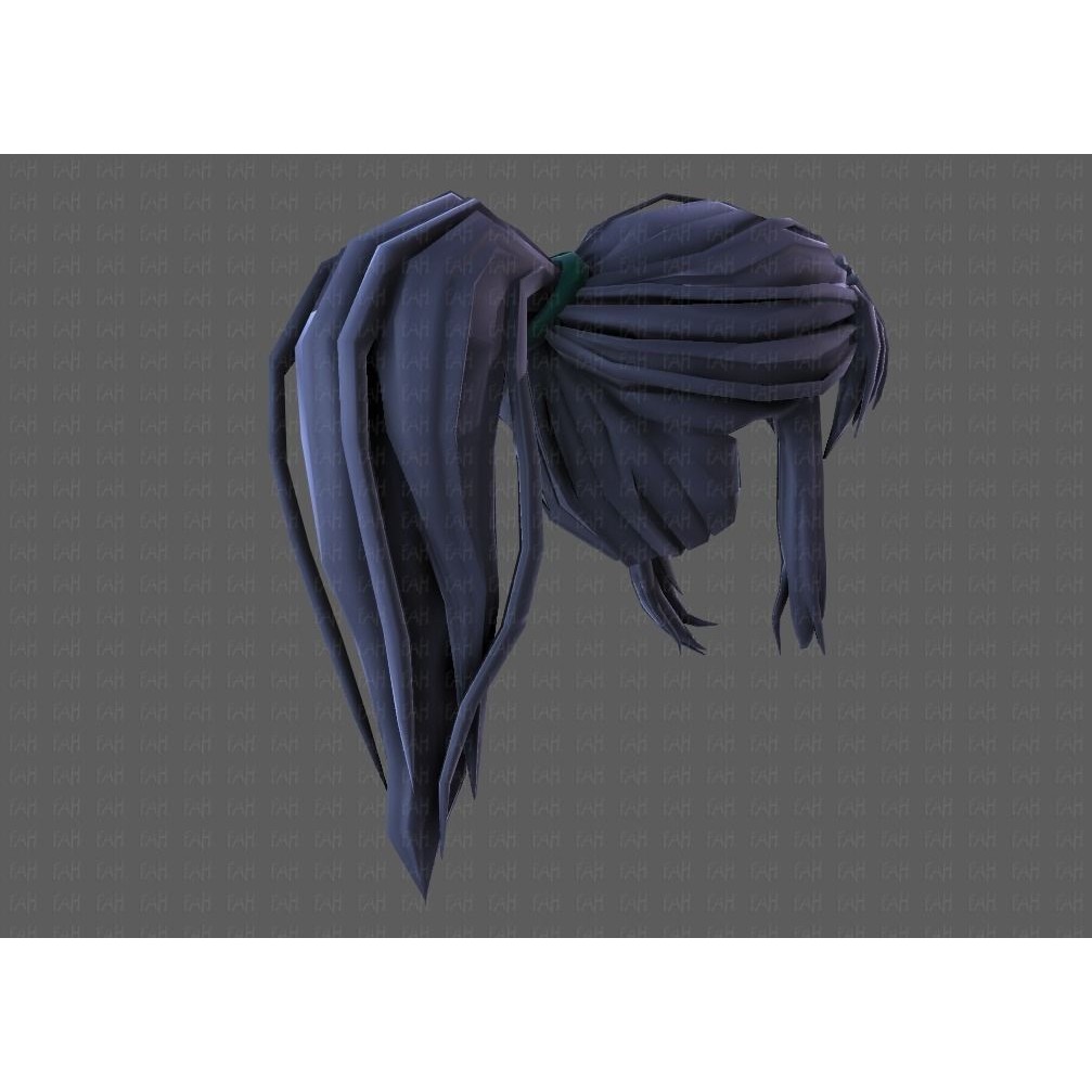 3D Girl Hair Model – Low Poly Cartoon Hairstyle for Animation, FBX - View 45