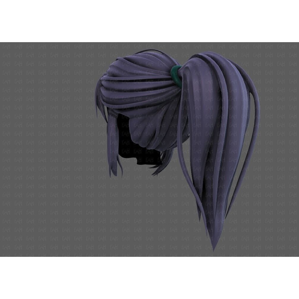 3D Girl Hair Model – Low Poly Cartoon Hairstyle for Animation, FBX - View 8