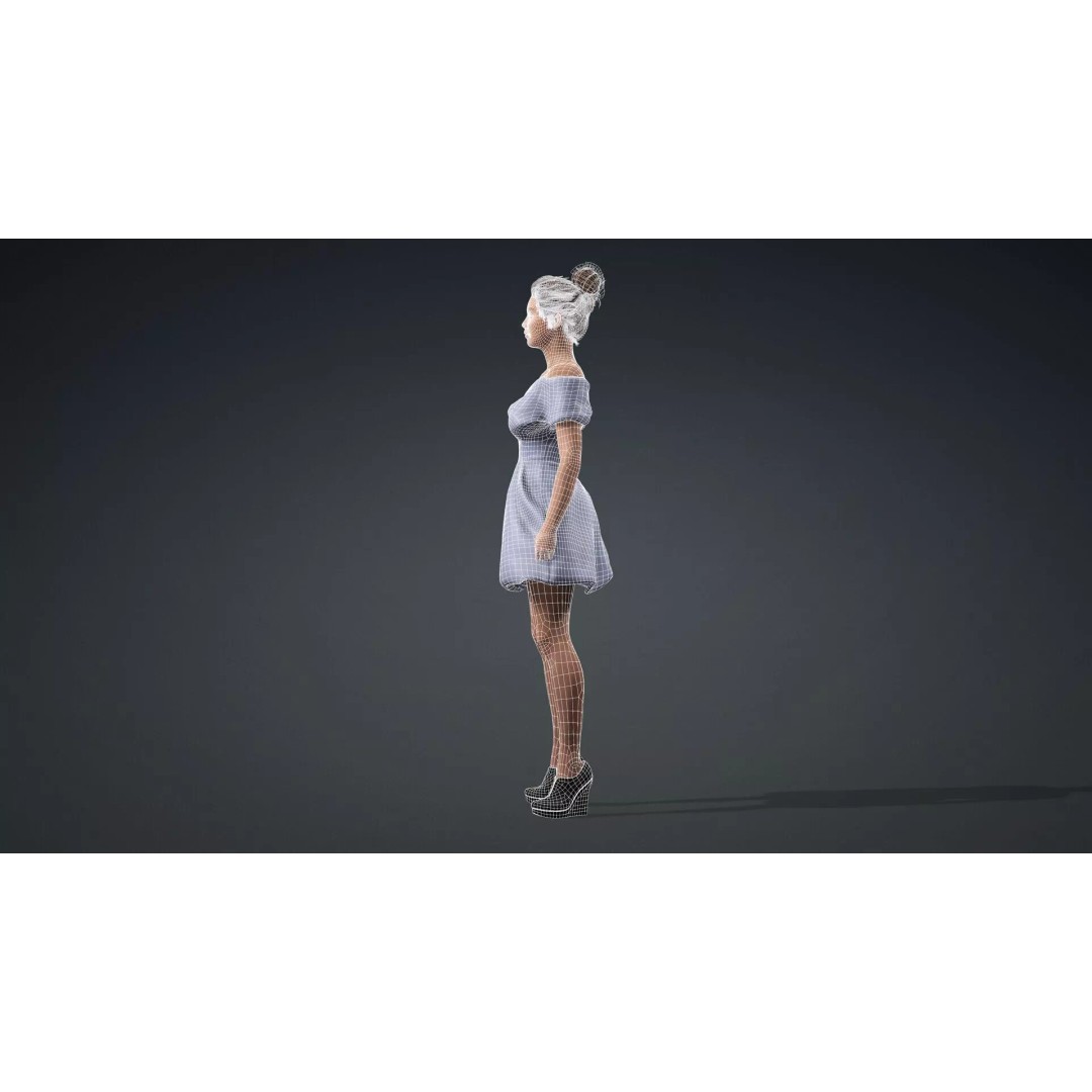 Fashion Woman Character 3D Model – Elegant Rigged Asset, FBX - View 15