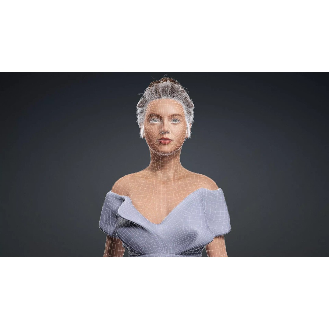 Fashion Woman Character 3D Model – Elegant Rigged Asset, FBX - View 18