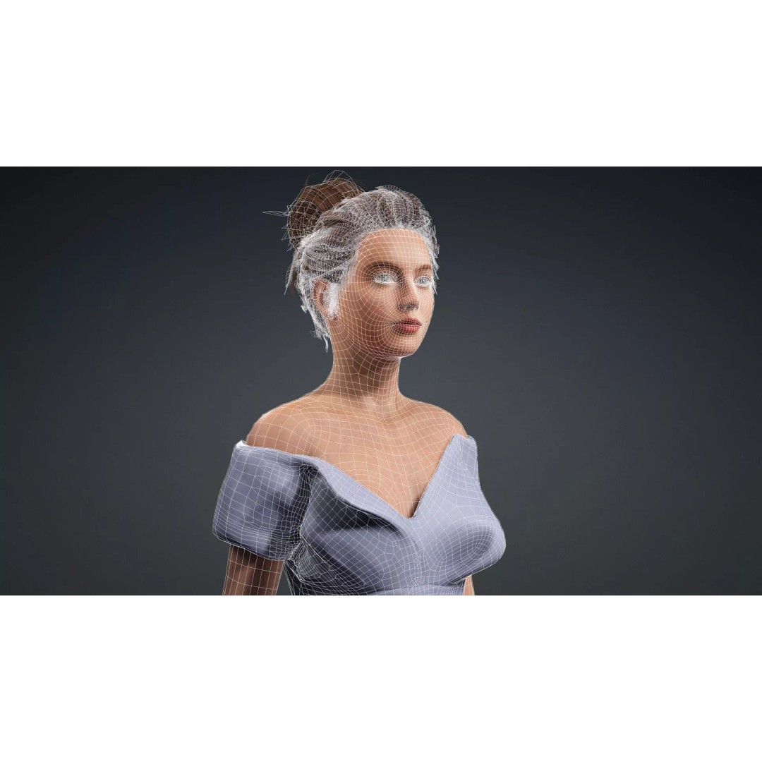 Fashion Woman Character 3D Model – Elegant Rigged Asset, FBX - View 19